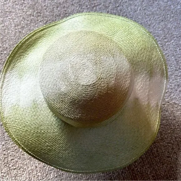 Anthropologie x Modern Monarchie Bicolor Straw Hat / Green & White/ Sz Medium Anthropologie x Modern Monarchie Bicolor Straw Hat / Green  main image 2
